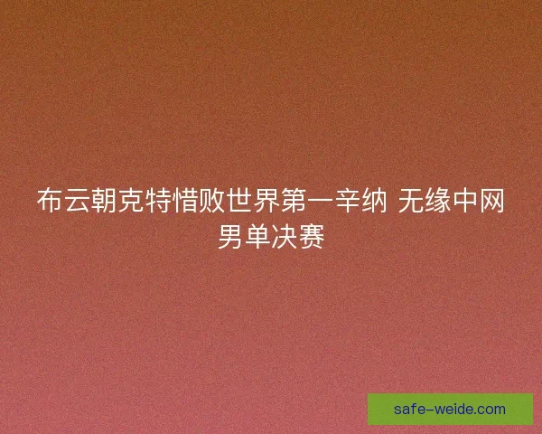 布云朝克特惜败世界第一辛纳 无缘中网男单决赛