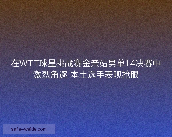 在WTT球星挑战赛金奈站男单14决赛中激烈角逐 本土选手表现抢眼